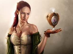 Картинка фэнтези девушки магия сердце механическое перчатки украшения девушка