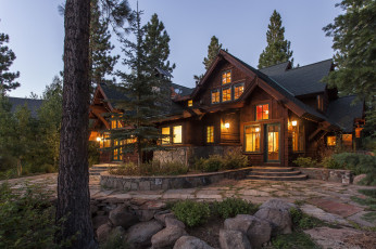 Картинка города -+здания +дома усадьба вечер