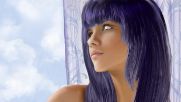 Картинка аниме naruto хината занавеска девушка брюнетка