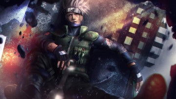 Картинка аниме naruto кровь взгляд маска какаши