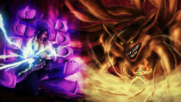 Картинка аниме naruto сусано разенган наруто саске бой