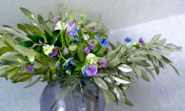 Картинка рисованные цветы ваза