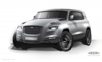 Картинка автомобили рисованные yakovlev gaz