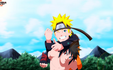 Картинка аниме naruto фильм 9 небо обьятья наруто менма