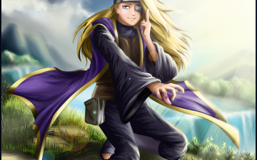 Картинка аниме naruto волосы печать дейдара акатцки