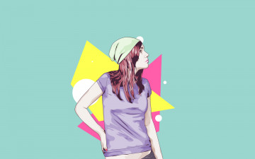 Картинка девушка рисованные люди стиль