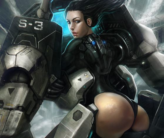 Обои картинки фото фэнтези, роботы,  киборги,  механизмы, будущее, девушка, манипуляторы