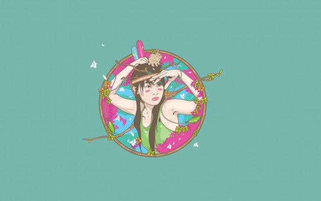 Обои картинки фото девушка, рисованные, минимализм, стиль