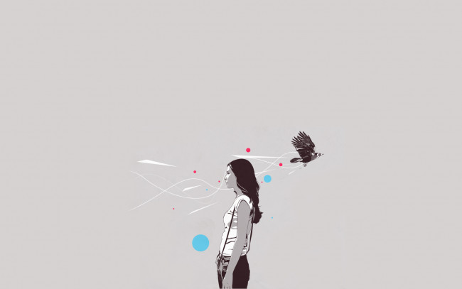 Обои картинки фото девушка, рисованные, минимализм, стиль