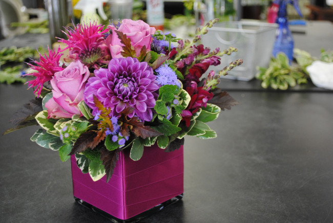 Обои картинки фото цветы, букеты,  композиции, букет, хризантема, розы