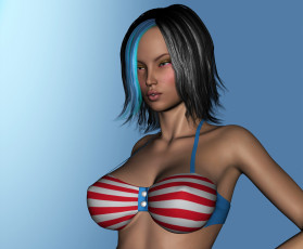 обоя 3д графика, люди , people, девушка, фон, взгляд