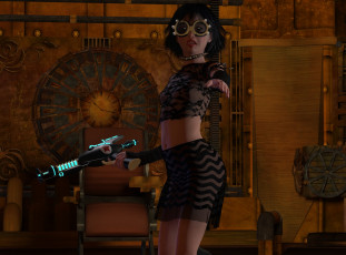 Картинка 3д+графика фантазия+ fantasy оружие фон взгляд девушка