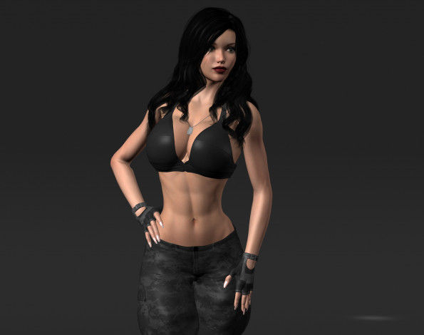 Обои картинки фото 3д графика, люди , people, фон, взгляд, девушка