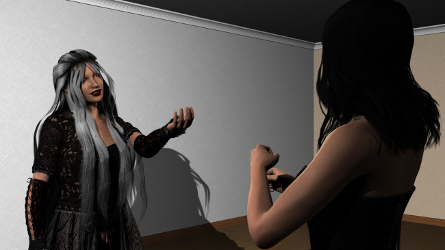 Обои картинки фото 3д графика, люди , people, фон, девушки, взгляд