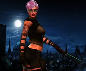 Картинка 3д+графика фантазия+ fantasy оружие фон девушка взгляд