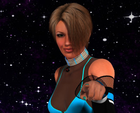 Картинка 3д+графика люди+ people фон взгляд девушка маска