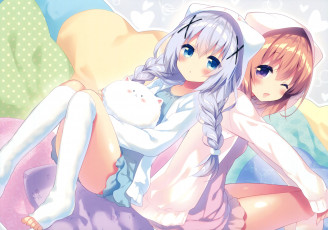 Картинка аниме gochuumon+wa+usagi+desu+ka riichu gochuumon wa usagi desu ka tippy kafuu chino hoto kokoa