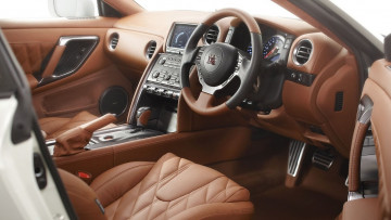 Картинка автомобили интерьеры кожа руль кресла салон ниссан nissan gtr