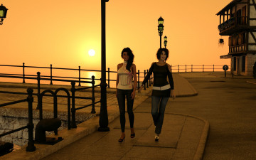 Картинка 3д+графика люди+ people взгляд фон девушки