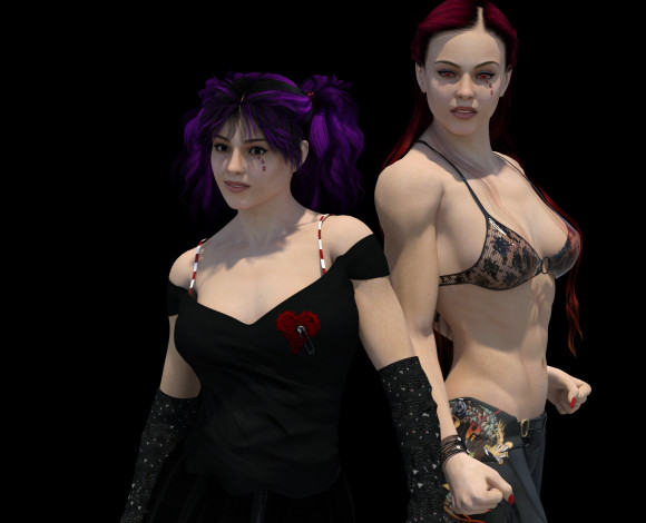 Обои картинки фото 3д графика, люди , people, взгляд, девушки, фон