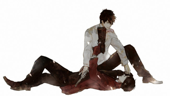 Обои картинки фото аниме, psycho-pass, психо-паспорт, парни, пистолет, оружие