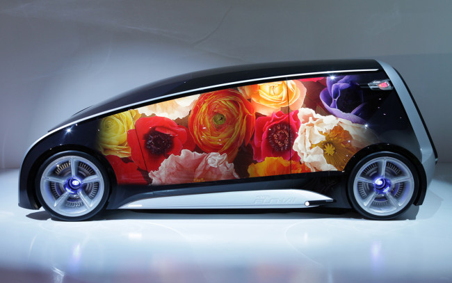 Обои картинки фото toyota fun vii concept, автомобили, toyota, fun, vii, concept, side, floral, авто