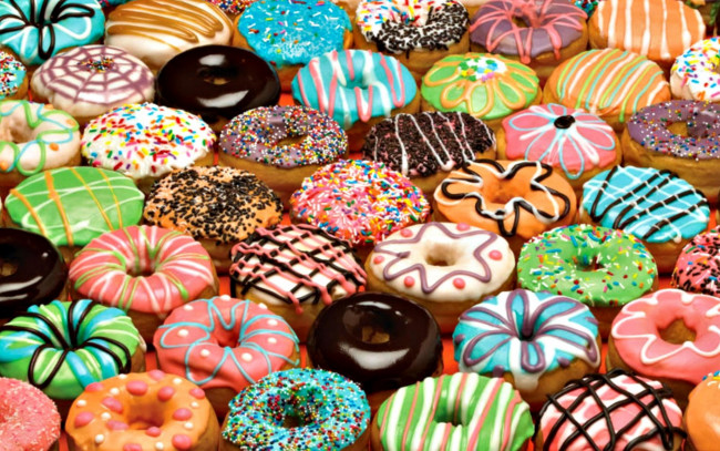 Обои картинки фото еда, хлеб,  выпечка, пончики