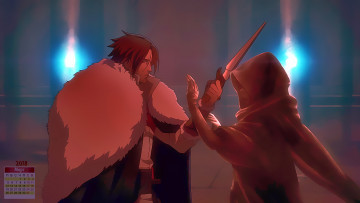 Картинка календари аниме плащ мужчина 2018 оружие