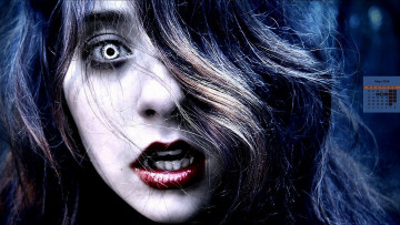 Картинка календари фэнтези девушка взгляд 2018 лицо вампир