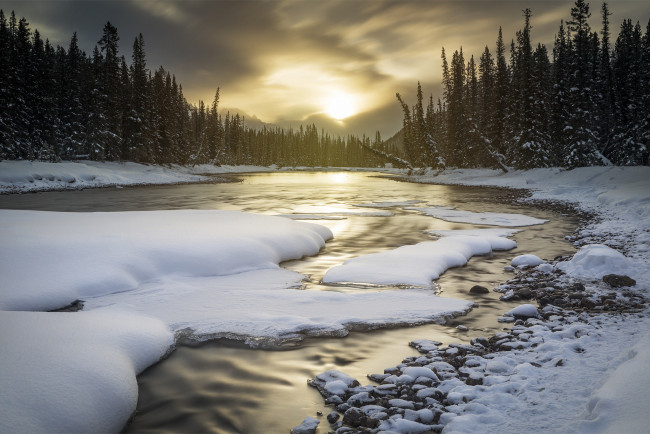 Обои картинки фото природа, зима, простор