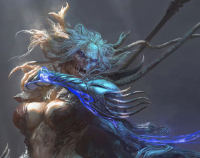 Картинка фэнтези нежить девушка существо фон