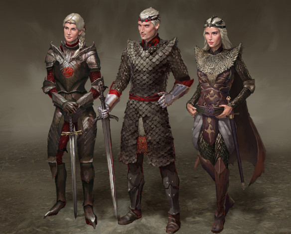 Обои картинки фото фэнтези, люди, девушки, мужчина, фон, взгляд, латы