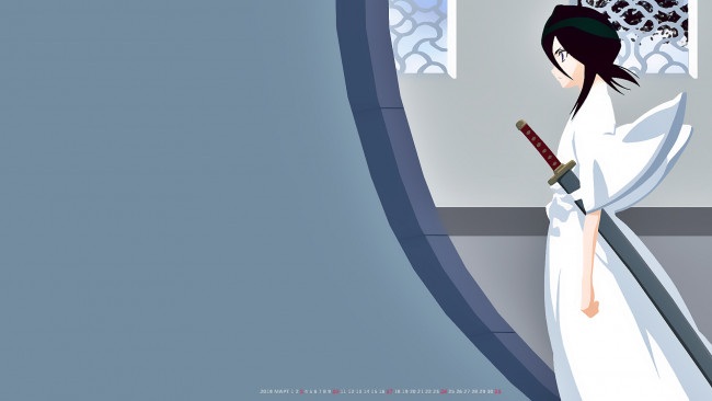 Обои картинки фото календари, аниме, профиль, девушка, оружие