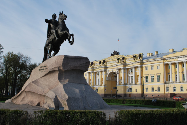 Обои картинки фото медный всадник, города, санкт-петербург,  петергоф , россия, медный, всадник, город, санкт-, петербург, памятник, пётр, i