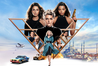 обоя charlie`s angels , 2019, кино фильмы, боевик, кристен, стюарт, комедия, patrick, stewart, elizabeth, banks, наоми, скотт, постер, ангелы, чарли, sam, claflin