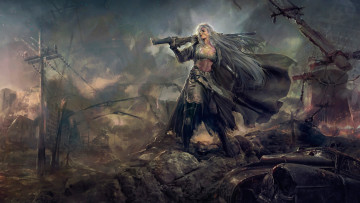 Картинка фэнтези девушки оружие девушка воин