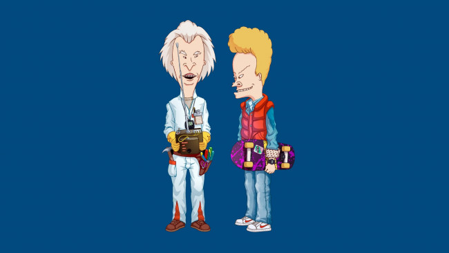 Обои картинки фото мультфильмы, beavis and butt-head, бивис, и, батт-хед