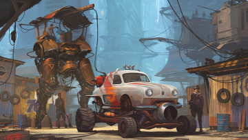 Картинка фэнтези транспортные+средства megaturbogordiniraptor alejandro burdisio