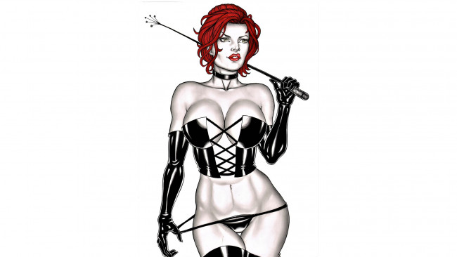 Обои картинки фото рисованное, комиксы, девушка, фон, корсет, хлыст
