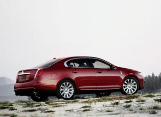 Картинка автомобили lincoln линкольн красный снег