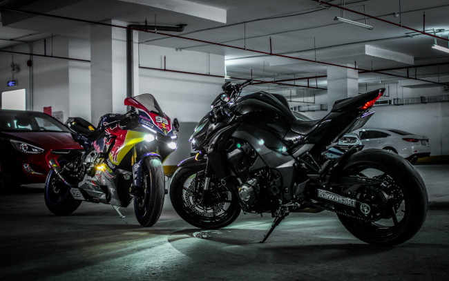 Обои картинки фото мотоциклы, другое, 2022, yamaha, yzf, r1, kawasaki, z1000, спортбайк, гоночные, новый, японские, ямаха, кавасаки