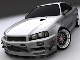 Картинка nissan sky line gt автомобили 3д