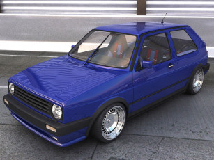 Картинка volkswagen golf автомобили 3д