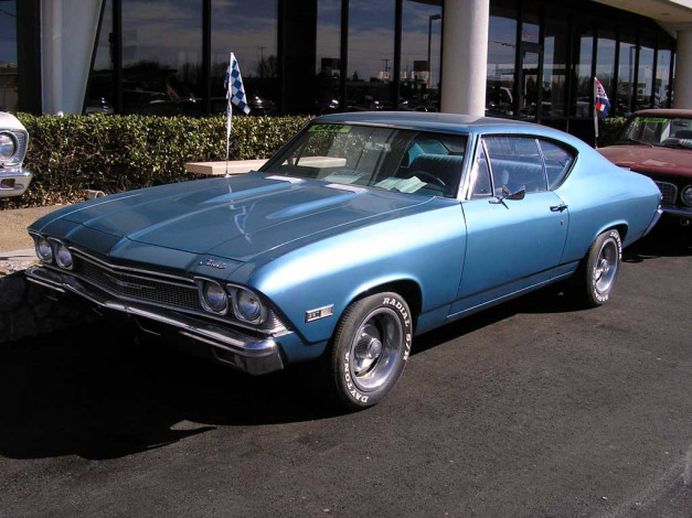 Обои картинки фото chevelle, 1969, автомобили, выставки, уличные, фото