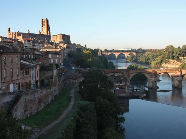Обои картинки фото albi, france, города, мосты