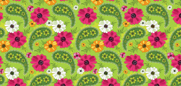 Картинка векторная графика узор зеленый фон цветы текстура лепестки орнамент