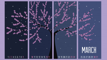 Картинка календари рисованные векторная графика дерево