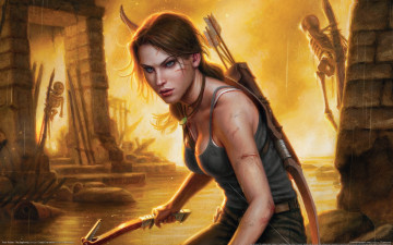 Картинка tomb raider the beginning видео игры скелеты