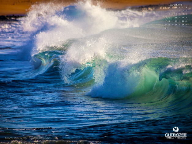 Обои картинки фото календари, природа, волны