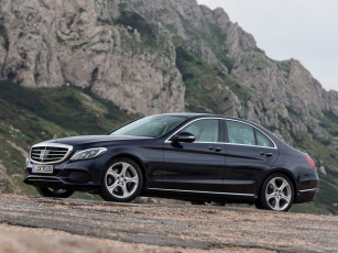 обоя автомобили, mercedes-benz, c, 250, bluetec, exclusive, line, w205, 2014, темный